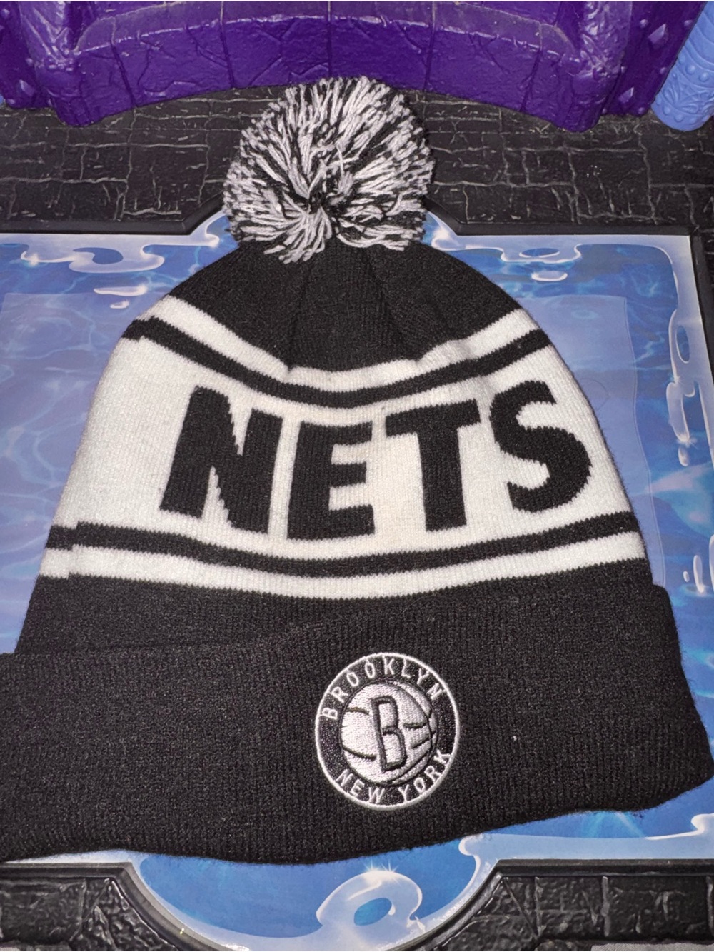 NBA Youth Black Knit Beanie with Logo Patch